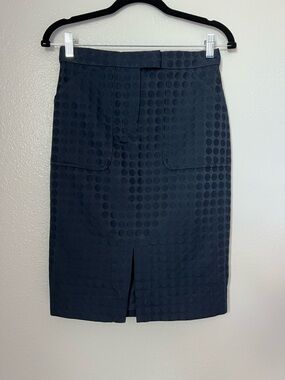 J. Crew Collection Navy Dot-Texture Pencil Skirt